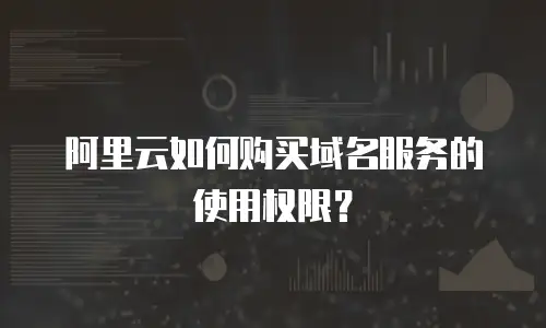 阿里云如何购买域名服务的使用权限？