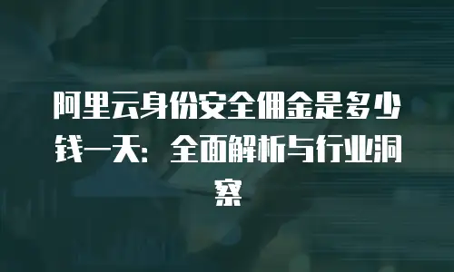 阿里云身份安全佣金是多少钱一天：全面解析与行业洞察