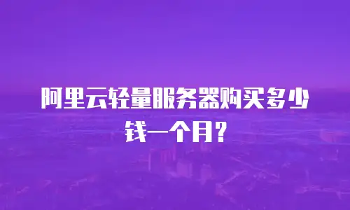 阿里云轻量服务器购买多少钱一个月？