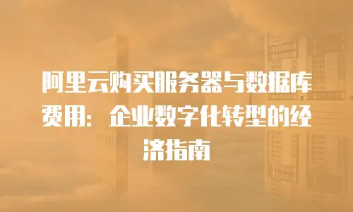 阿里云购买服务器与数据库费用：企业数字化转型的经济指南
