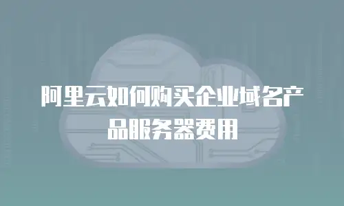 阿里云如何购买企业域名产品服务器费用