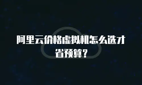 阿里云价格虚拟机怎么选才省预算？