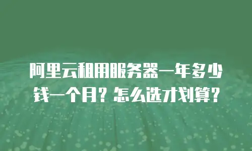 阿里云租用服务器一年多少钱一个月？怎么选才划算？