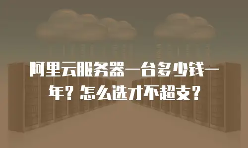 阿里云服务器一台多少钱一年？怎么选才不超支？