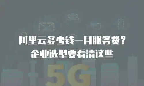 阿里云多少钱一月服务费？企业选型要看清这些