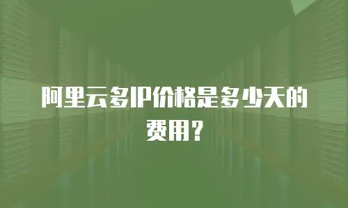 阿里云多IP价格是多少天的费用？