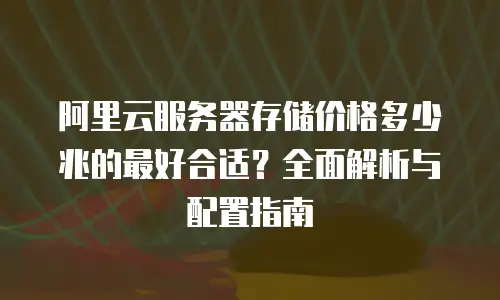 阿里云服务器存储价格多少兆的最好合适？全面解析与配置指南