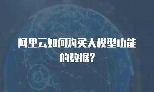 阿里云如何购买大模型功能的数据？