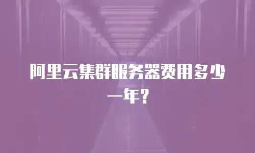 阿里云集群服务器费用多少一年？
