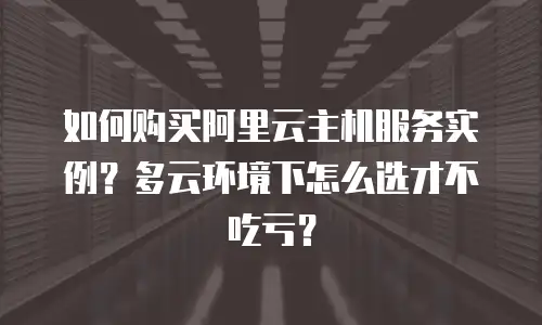 如何购买阿里云主机服务实例？多云环境下怎么选才不吃亏？