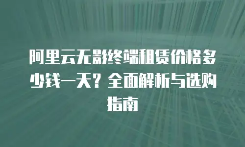 阿里云无影终端租赁价格多少钱一天？全面解析与选购指南