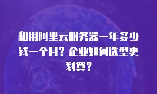 租用阿里云服务器一年多少钱一个月？企业如何选型更划算？