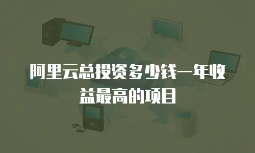 阿里云总投资多少钱一年收益最高的项目