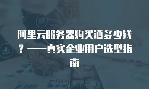 阿里云服务器购买酒多少钱？——真实企业用户选型指南