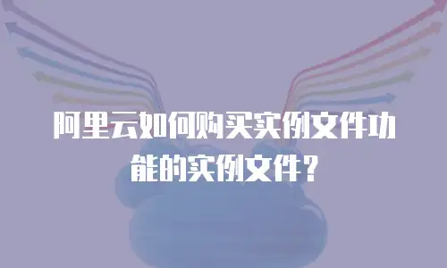 阿里云如何购买实例文件功能的实例文件？