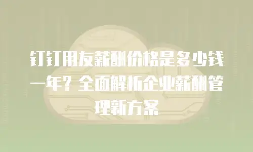 钉钉用友薪酬价格是多少钱一年？全面解析企业薪酬管理新方案