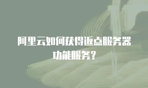 阿里云如何获得返点服务器功能服务？