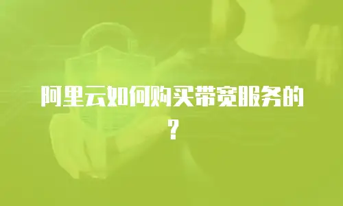 阿里云如何购买带宽服务的？