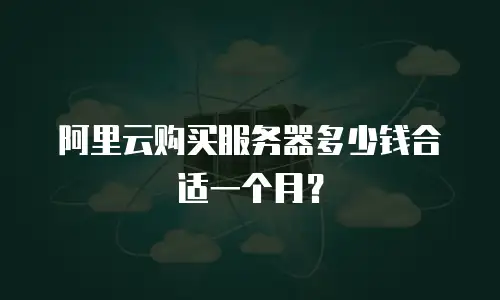阿里云购买服务器多少钱合适一个月？