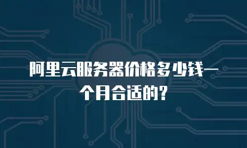 阿里云服务器价格多少钱一个月合适的？