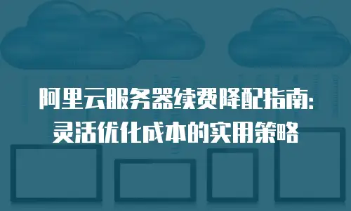 阿里云服务器续费降配指南：灵活优化成本的实用策略