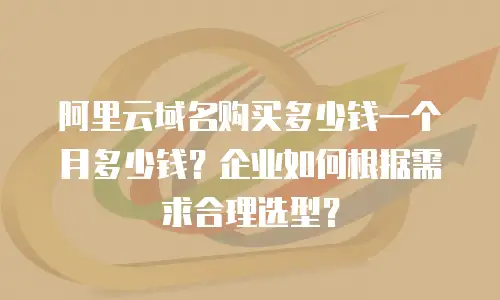 阿里云域名购买多少钱一个月多少钱？企业如何根据需求合理选型？