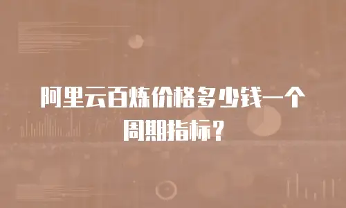 阿里云百炼价格多少钱一个周期指标？