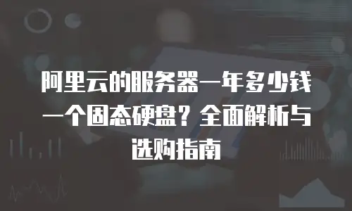 阿里云的服务器一年多少钱一个固态硬盘？全面解析与选购指南