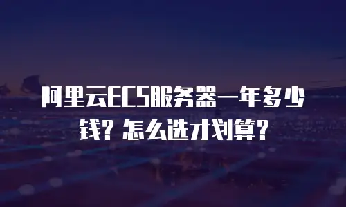 阿里云ECS服务器一年多少钱？怎么选才划算？