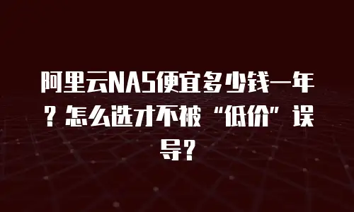 阿里云NAS便宜多少钱一年？怎么选才不被“低价”误导？