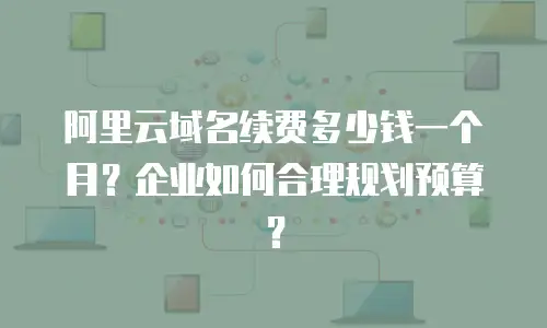 阿里云域名续费多少钱一个月？企业如何合理规划预算？