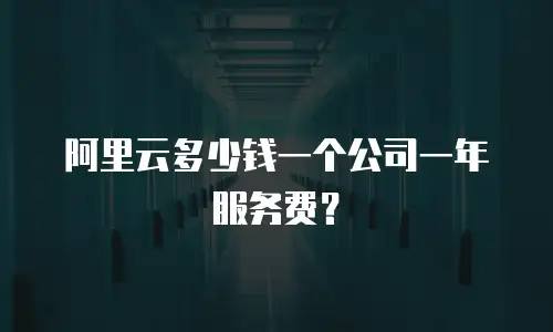 阿里云多少钱一个公司一年服务费？