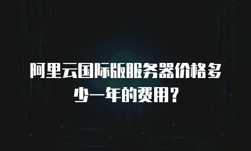 阿里云国际版服务器价格多少一年的费用？