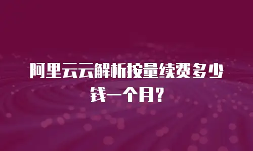 阿里云云解析按量续费多少钱一个月？