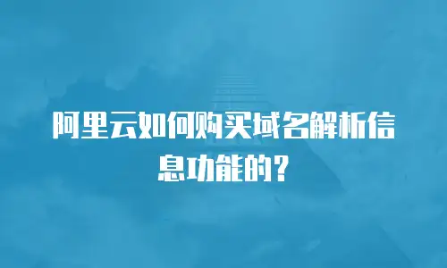 阿里云如何购买域名解析信息功能的？
