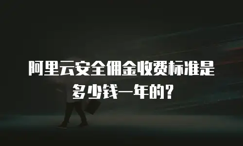 阿里云安全佣金收费标准是多少钱一年的？