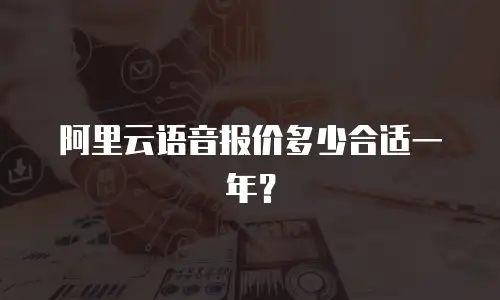 阿里云语音报价多少合适一年？