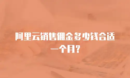 阿里云销售佣金多少钱合适一个月？