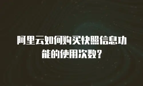 阿里云如何购买快照信息功能的使用次数？