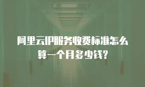 阿里云IP服务收费标准怎么算一个月多少钱？