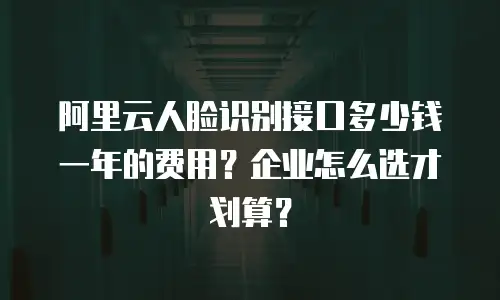 阿里云人脸识别接口多少钱一年的费用？企业怎么选才划算？