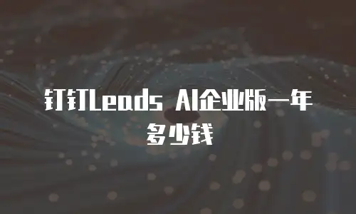钉钉Leads AI企业版一年多少钱