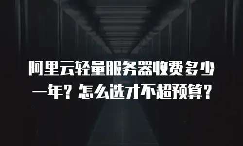 阿里云轻量服务器收费多少一年？怎么选才不超预算？