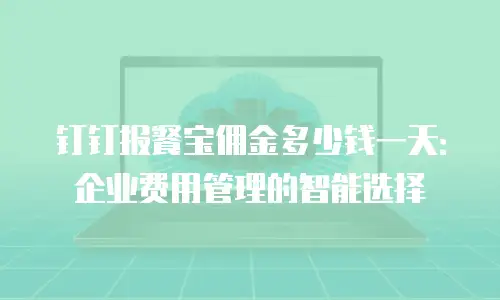 钉钉报餐宝佣金多少钱一天：企业费用管理的智能选择