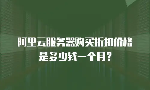 阿里云服务器购买折扣价格是多少钱一个月？