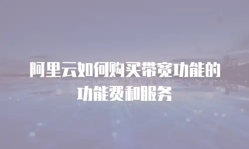 阿里云如何购买带宽功能的功能费和服务