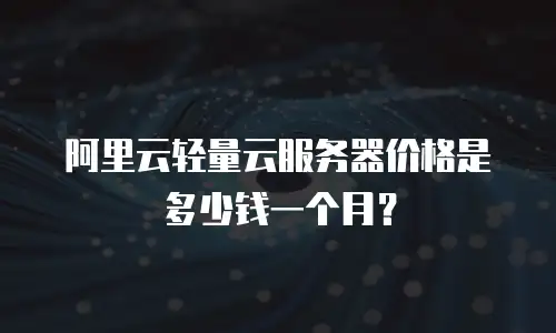 阿里云轻量云服务器价格是多少钱一个月？