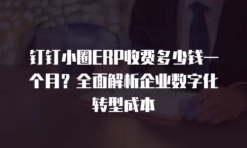 钉钉小圈ERP收费多少钱一个月？全面解析企业数字化转型成本