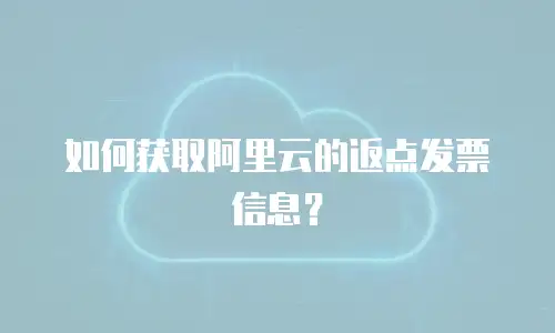 如何获取阿里云的返点发票信息？