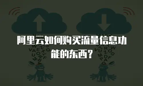 阿里云如何购买流量信息功能的东西？